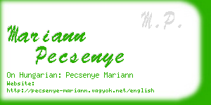 mariann pecsenye business card